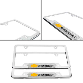 Brand New Universal 2PCS Chevrolet Chrome Metal License Plate Frame