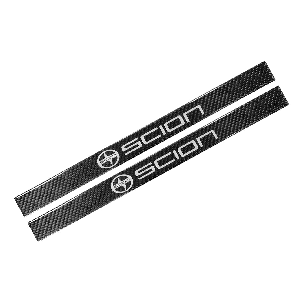 Brand New 4PCS Universal Scion Real Carbon Fiber Black Car Door Scuff Sill Cover Panel Step Protector