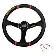 Load image into Gallery viewer, Brand New 350mm 14" Deep Dish Racing Mugen Black Steering Wheel PVC Leather Black Spoke