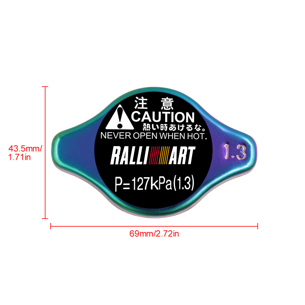 Brand New JDM 1.3bar 9mm Ralliart Racing Neo Chrome Racing Cap High Pressure Radiator Cap For Mitsubishi