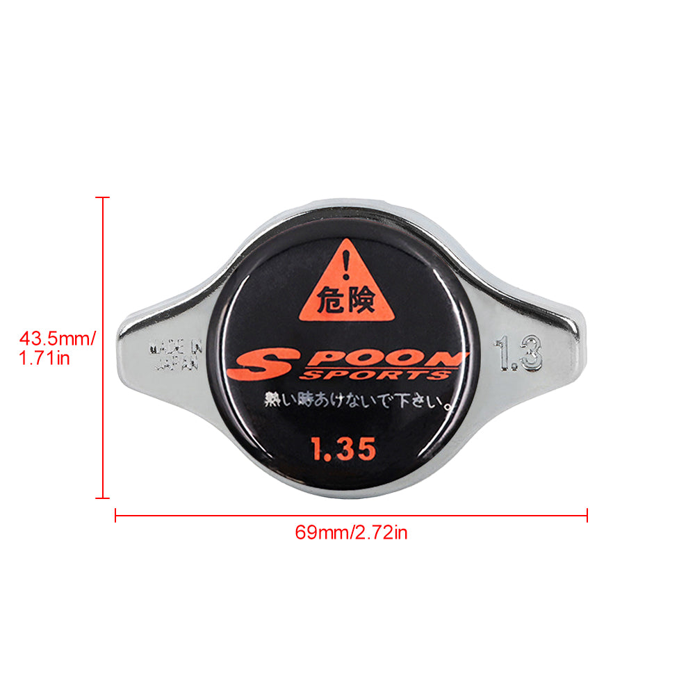 Brand New JDM 1.3bar 9mm Spoon Sports Chrome Racing Cap High Pressure Radiator Cap