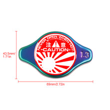 Load image into Gallery viewer, Brand New JDM 1.3bar 9mm JDM Raising Sun Neo Chrome Racing Cap High Pressure Radiator Cap For Universal