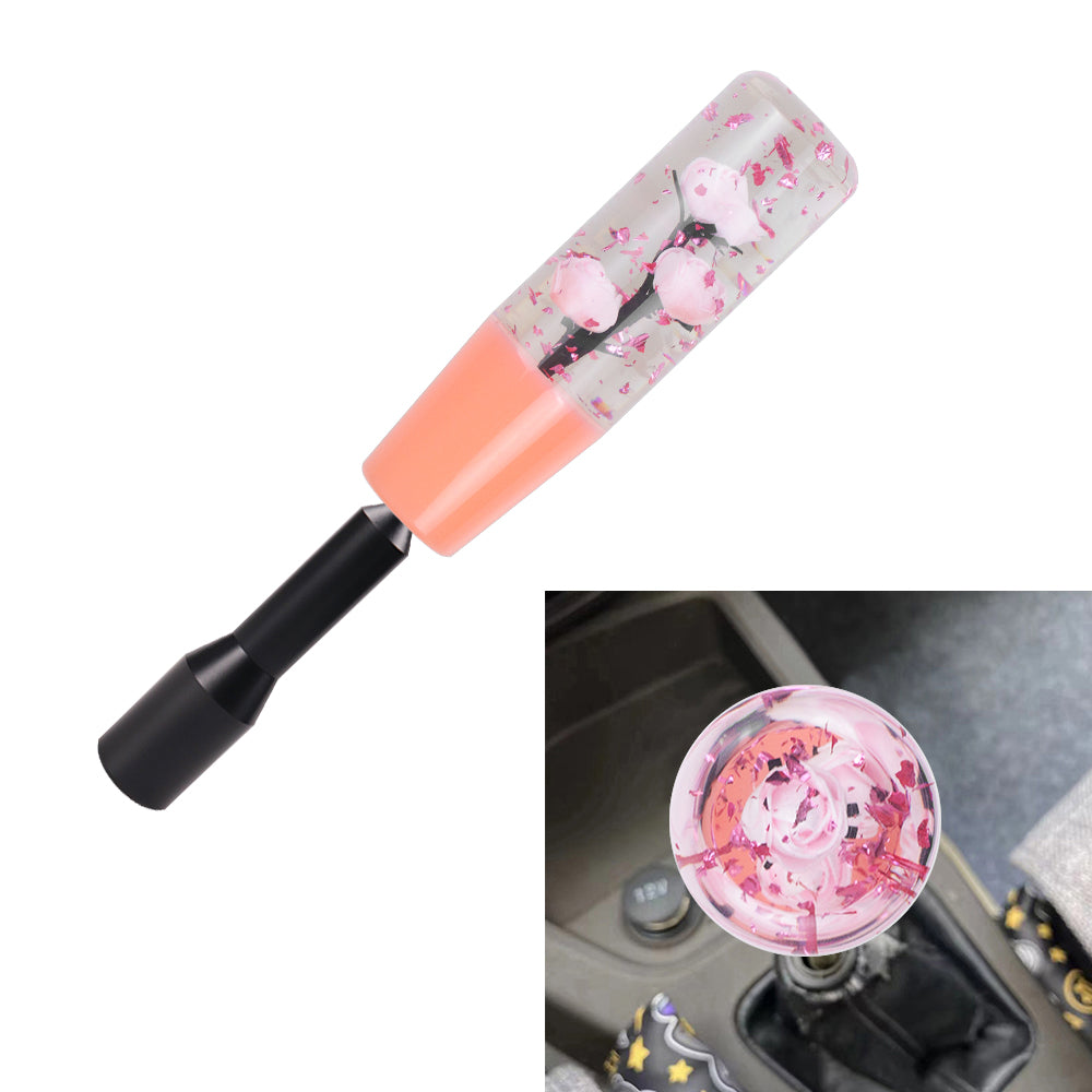 Brand New JDM Glitter Pink Rose Flowers Manuel Gear Stick Shift Knob M8 M10 M12 & Black Shifter Extender Extension