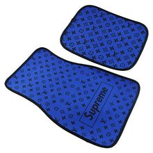 Load image into Gallery viewer, Brand New 4PCS UNIVERSAL SUPREME BLUE Racing Fabric Car Floor Mats Interior Carpets