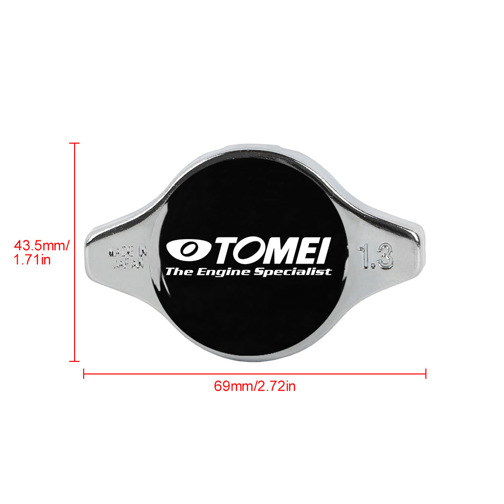 Brand New JDM 1.3bar 9mm TOMEI Chrome Racing Cap High Pressure Radiator Cap For Universal