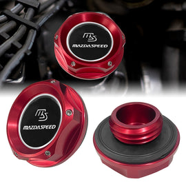 Brand New JDM Mazdaspeed Red Aluminum Engine Oil Fuel Filler Cap Billet For Mazda