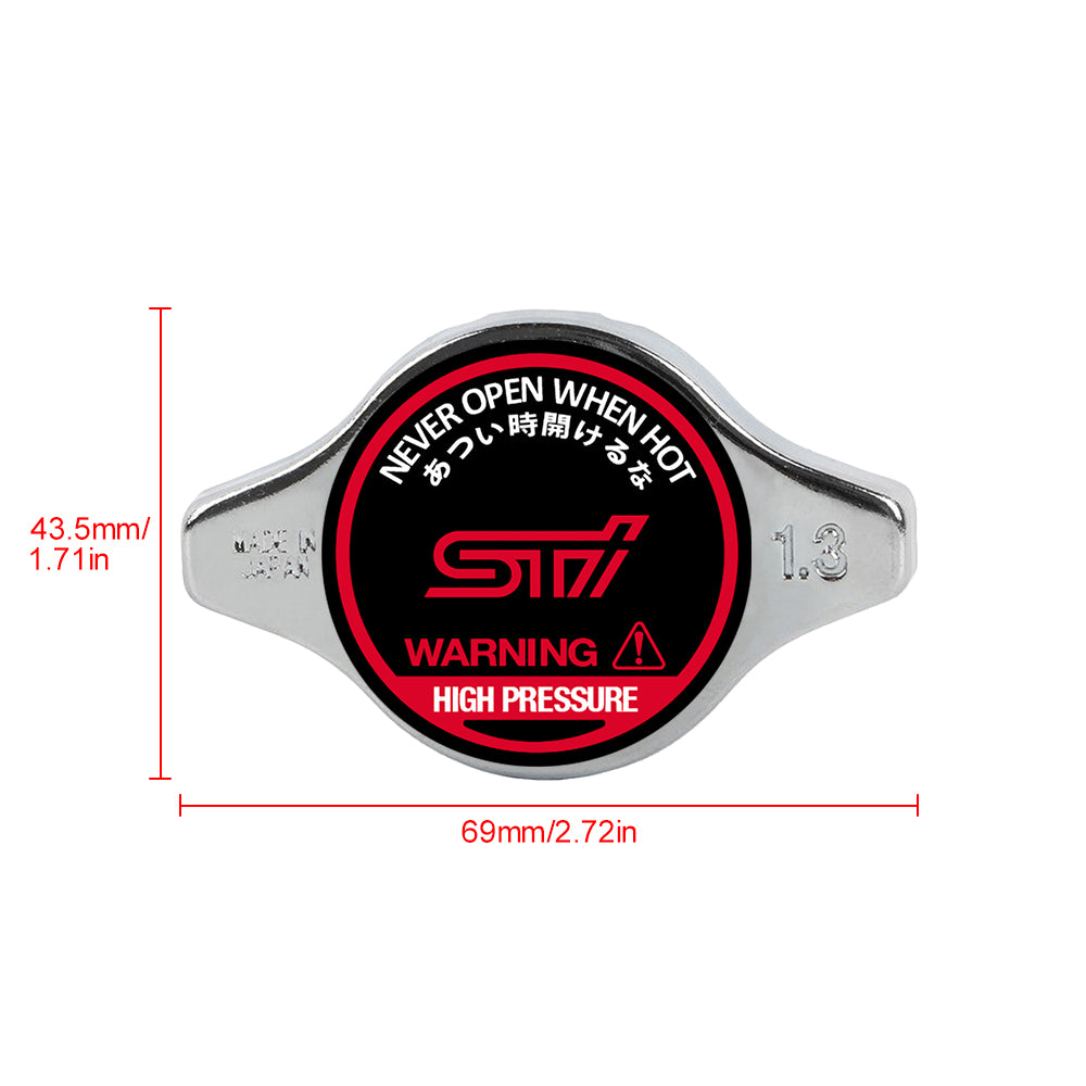 Brand New JDM 1.3bar 9mm Subaru STI Chrome Racing Cap High Pressure Radiator Cap