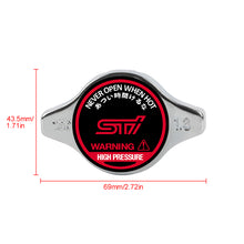 Load image into Gallery viewer, Brand New JDM 1.3bar 9mm Subaru STI Chrome Racing Cap High Pressure Radiator Cap