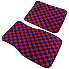 Load image into Gallery viewer, Brand New 4PCS UNIVERSAL CHECKERED Red Racing Fabric Car Floor Mats Interior Carpets