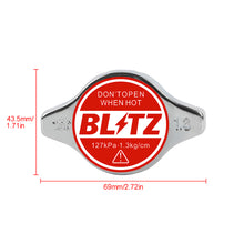 Load image into Gallery viewer, Brand New JDM 1.3bar 9mm Blitz Racing Chrome Racing Cap High Pressure Radiator Cap For Universal