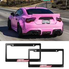 Brand New Universal 2PCS JDM MIDNIGHT ABS Plastic Black License Plate Frame