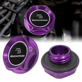 Brand New JDM Mazdaspeed Purple Aluminum Engine Oil Fuel Filler Cap Billet For Mazda