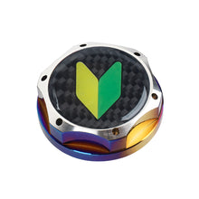 Load image into Gallery viewer, Brand New Jdm Beginner Leaf Burnt Blue Engine Oil Cap With Real Carbon Fiber JDM Sticker Emblem For Honda / Acura