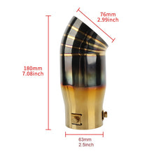 Load image into Gallery viewer, Brand New Gold/Black Stainless Steel Car Exhaust Muffler Tip Straight Pipe 2.5&#39;&#39; Inlet