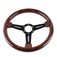 Load image into Gallery viewer, Brand New 350mm 14&quot; Universal Momo Dark Wood ABS Racing Steering Wheel Black Spoke