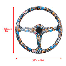Load image into Gallery viewer, BRAND NEW UNIVERSAL 350MM 14&#39;&#39; Stickerbomb Style Acrylic Deep Dish 6 Holes Steering Wheel w/Horn Button Cover