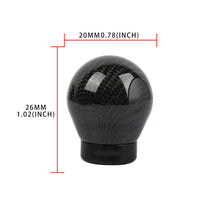 Load image into Gallery viewer, Brand New Universal Real Carbon Fiber Black Round Ball Manual Car Racing Gear Shift Knob Shifter M12 M10 M8