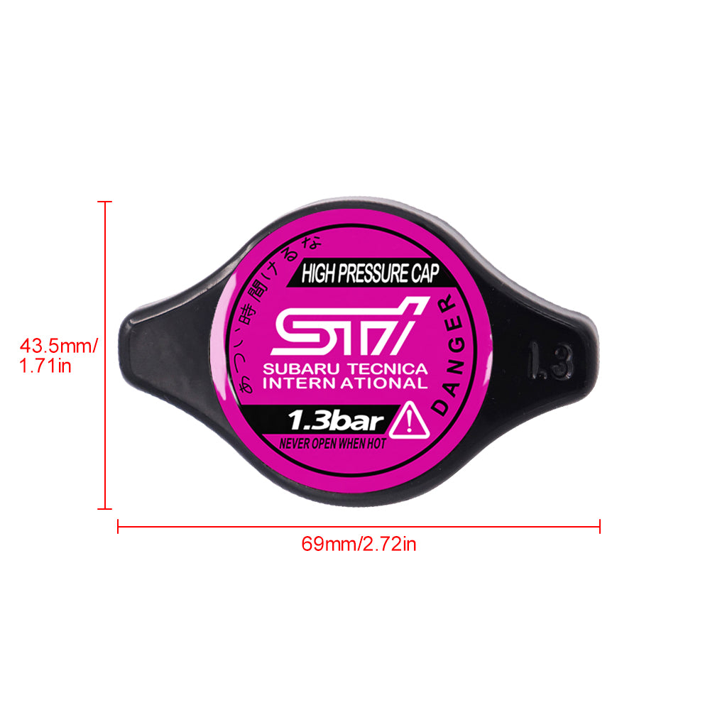 Brand New JDM 1.3bar 9mm Subaru STI Black Racing Cap High Pressure Radiator Cap