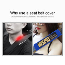 Load image into Gallery viewer, Brand New 2PCS JDM Nissan Nismo Blue Racing Logo Embroidery Seat Belt Cover Shoulder Pads New