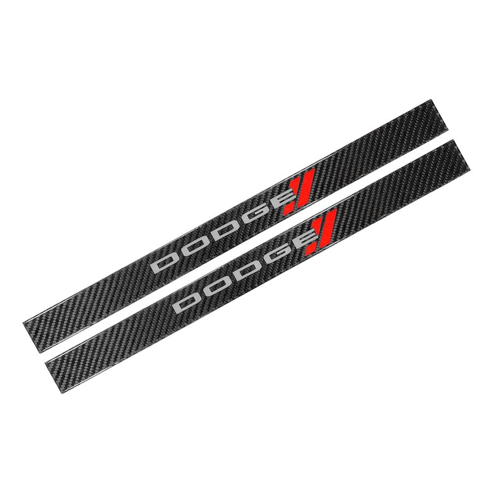 Brand New 4PCS Universal Dodge Real Carbon Fiber Black Car Door Scuff Sill Cover Panel Step Protector