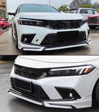 Load image into Gallery viewer, BRAND NEW 4PCS 2022-2023 Honda Civic 11th Gen Yofer Painted V3 Blk Pearl White Bumper Lip Splitter Kit