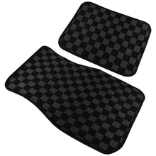 Load image into Gallery viewer, Brand New 4PCS UNIVERSAL CHECKERED BLACK Racing Fabric Car Floor Mats Interior Carpets