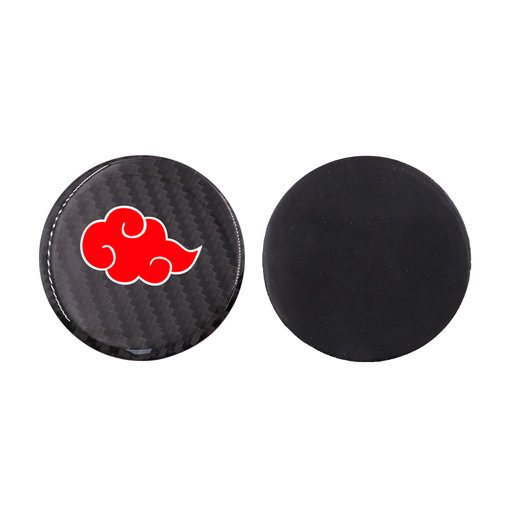 Brand New Universal 2PCS Naruto Cloud Akatsuki Real Carbon Fiber Car Cup Holder Pad Water Slot Non-Slip Mat