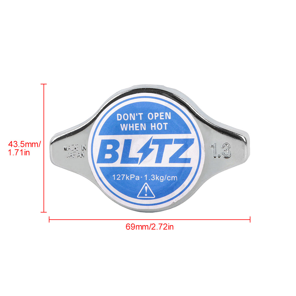 Brand New JDM 1.3bar 9mm Blitz Racing Chrome Racing Cap High Pressure Radiator Cap For Universal