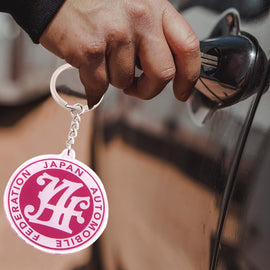 BRAND NEW DARK PINK JAF JAPAN AUTOMOBILE FEDERATION KEYCHAIN JDM Racing Car Styling Keychain Drift Key Phone Holder