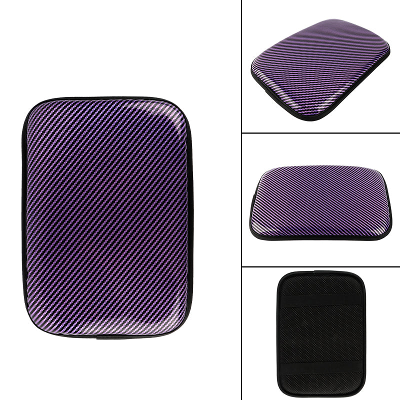 BRAND NEW UNIVERSAL CARBON FIBER PURPLE Car Center Console Armrest Cushion Mat Pad Cover