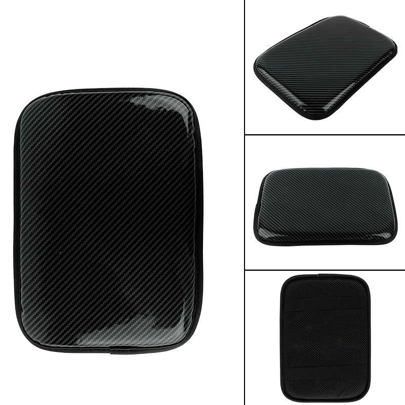 BRAND NEW UNIVERSAL CARBON FIBER BLACK Car Center Console Armrest Cushion Mat Pad Cover