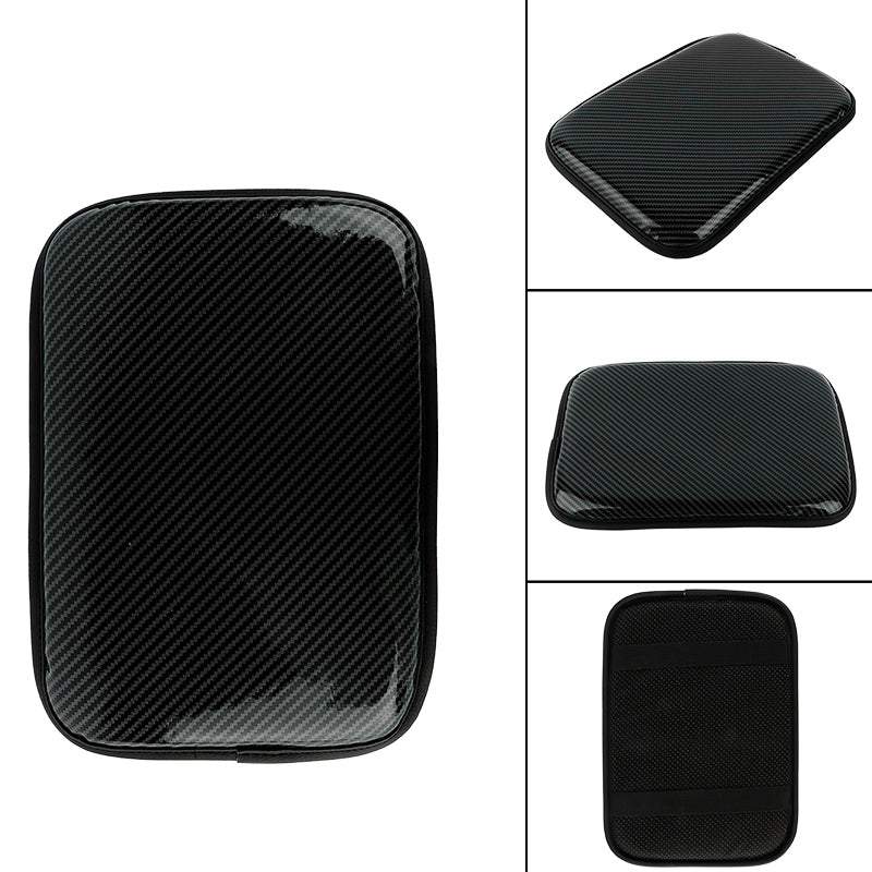 Carbon Fiber Look Armrest Cover Pad For Ford Cars - 1 Piece, 11.75" X 8.5", Front Center Console