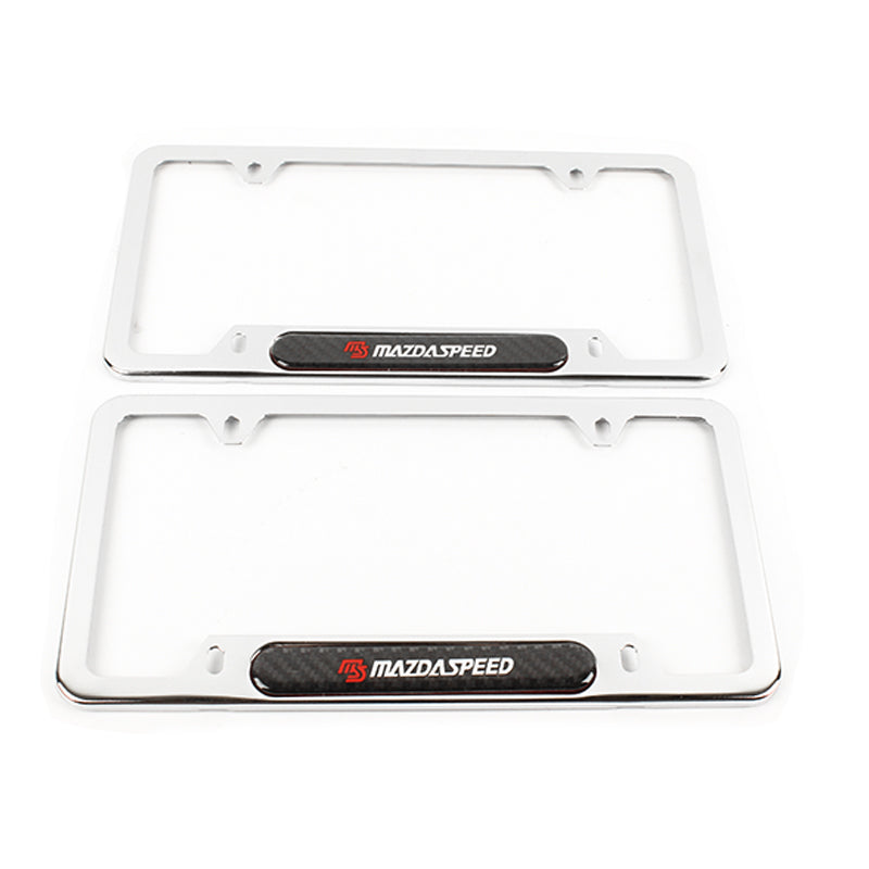 Brand New Universal 1PCS MAZDASPEED Chrome Metal License Plate Frame