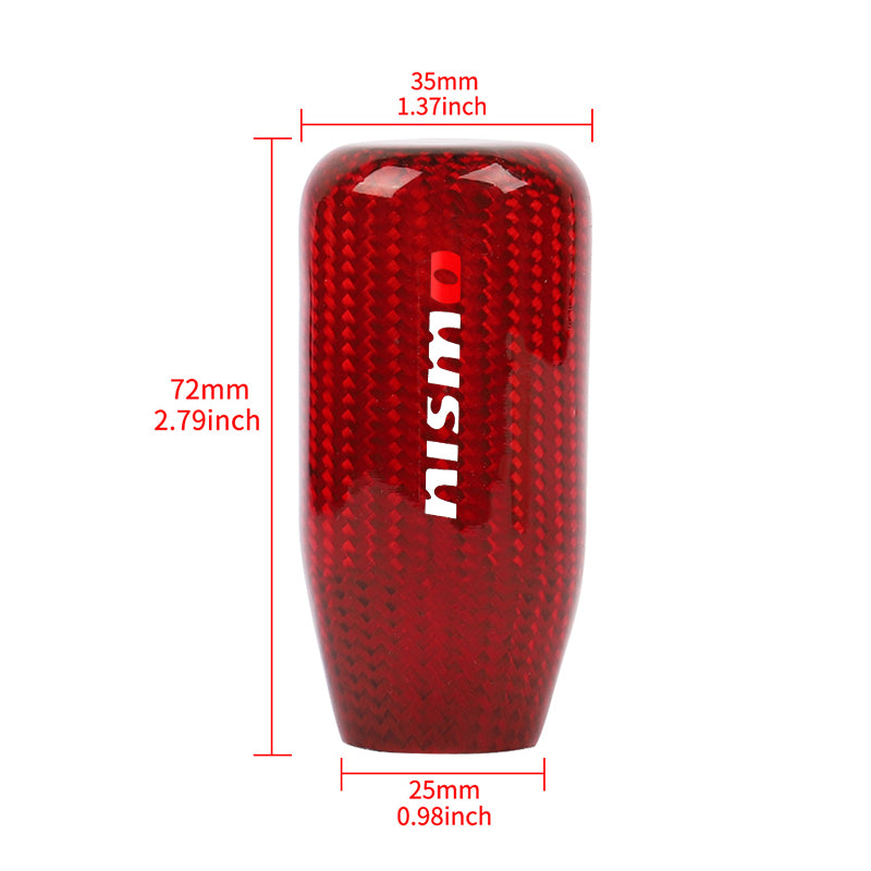 Brand New Universal V5 Nismo Red Real Carbon Fiber Car Gear Stick Shift Knob For MT Manual M12 M10 M8