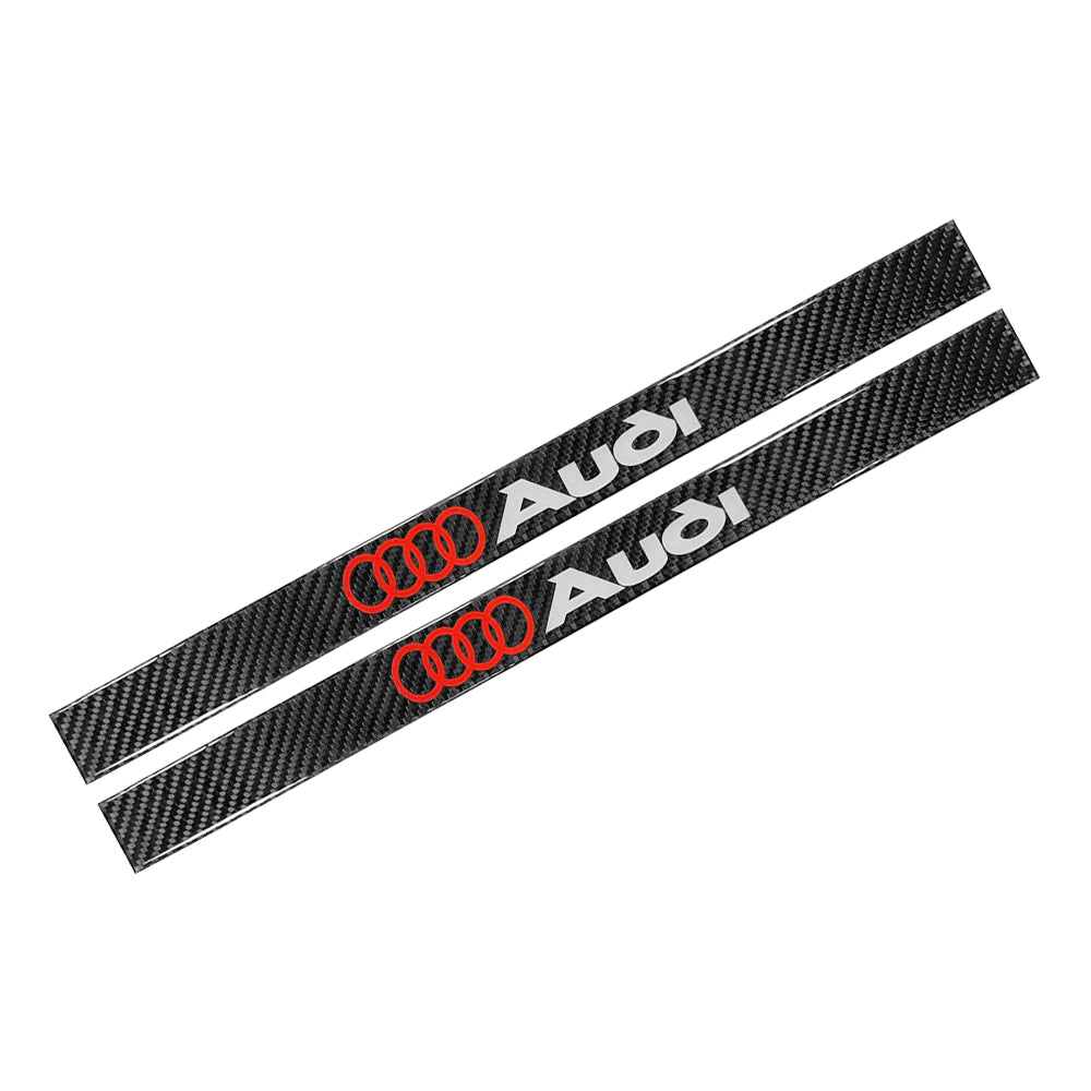 Brand New 4PCS Universal Audi Real Carbon Fiber Black Car Door Scuff Sill Cover Panel Step Protector