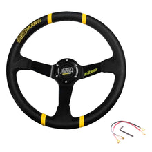 Load image into Gallery viewer, Brand New 350mm 14" Deep Dish Racing Mugen Black Steering Wheel PVC Leather Black Spoke