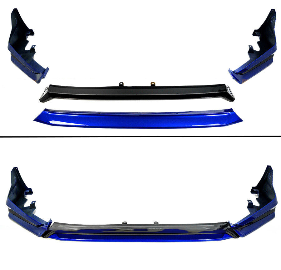 BRAND NEW 4PCS 2022-2023 Honda Civic 11th Gen Yofer Painted V3 Blk Aegean Blue Bumper Lip Splitter Kit