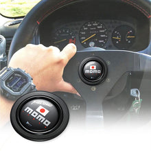 Load image into Gallery viewer, Brand New Universal Momo Car Horn Button Black Steering Wheel Center Cap W/Packaging