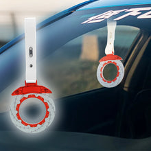 Load image into Gallery viewer, Brand New Brake Rotors Red TSURIKAWA Ring Subway Train Bus Handle White Strap Charm Drift