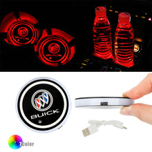 Load image into Gallery viewer, BRAND NEW UNIVERSAL V2 2PCS BUICK Switchable Seven Colorful LED Car Cup Holder Mat Coaster Pad