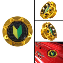 Load image into Gallery viewer, Brand New Toyota Jdm Beginner Leaf Real Carbon Fiber Sticker ALUMNIUM Gold Billet Engine Oil FILLER Cap