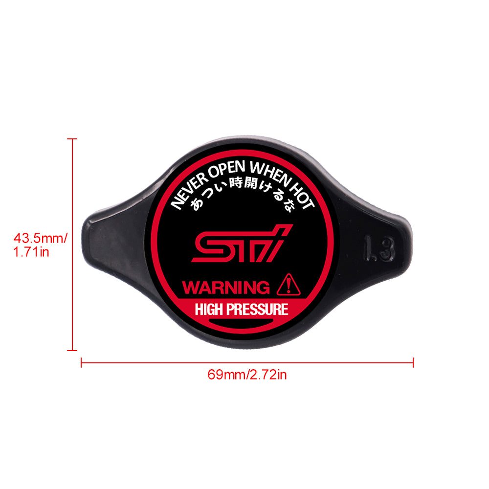 Brand New JDM 1.3bar 9mm Subaru STI Black Racing Cap High Pressure Radiator Cap