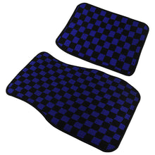 Load image into Gallery viewer, Brand New 4PCS UNIVERSAL CHECKERED BLUE Racing Fabric Car Floor Mats Interior Carpets