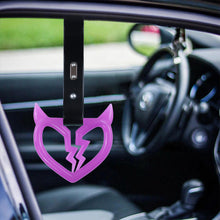 Load image into Gallery viewer, Brand New Devil Demon Broken Heart Purple Glow In The Dark JDM TSURIKAWA Ring Subway Train Bus Handle Strap Charm Drift