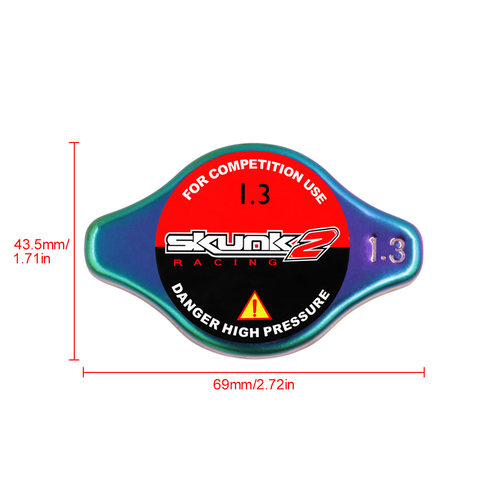 Brand New JDM 1.3bar 9mm Skunk2 Racing Neo Chrome Racing Cap High Pressure Radiator Cap For Universal