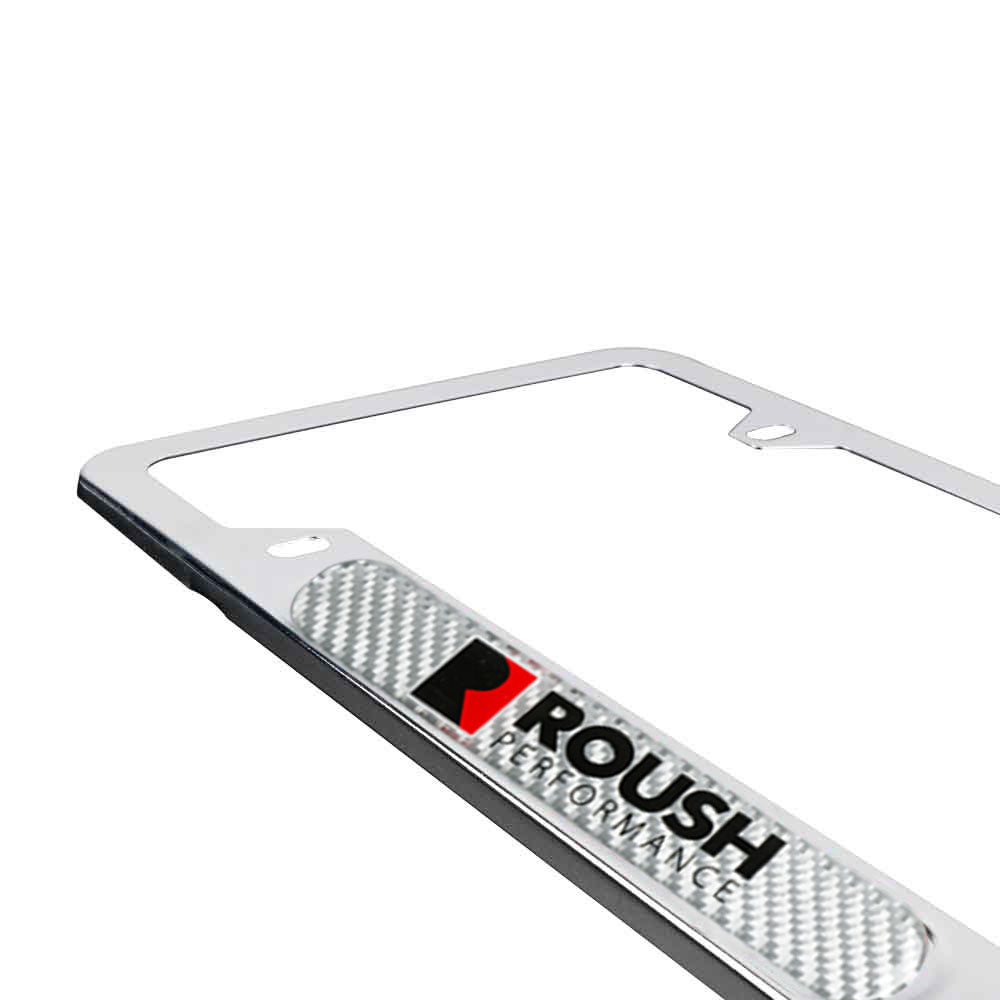 Brand New Universal 2PCS Roush Performance Chrome Metal License Plate Frame
