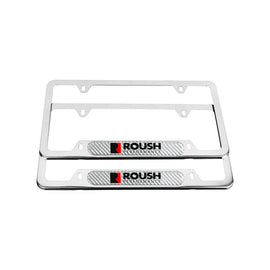 Brand New Universal 2PCS Roush Performance Chrome Metal License Plate Frame