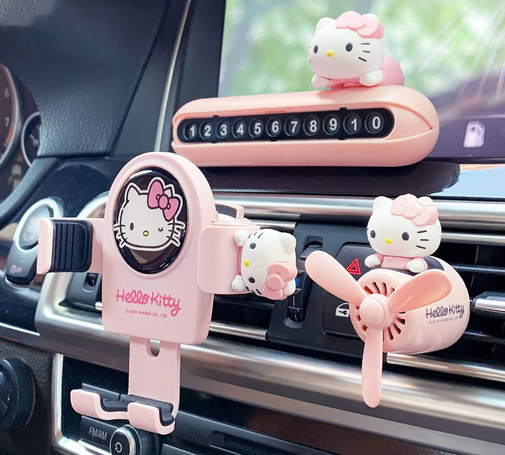 Brand New Hello Kitty Sanrio Car Air Freshener Aromatherapy Pilot Rotating Propeller Air Outlet Fragrance US