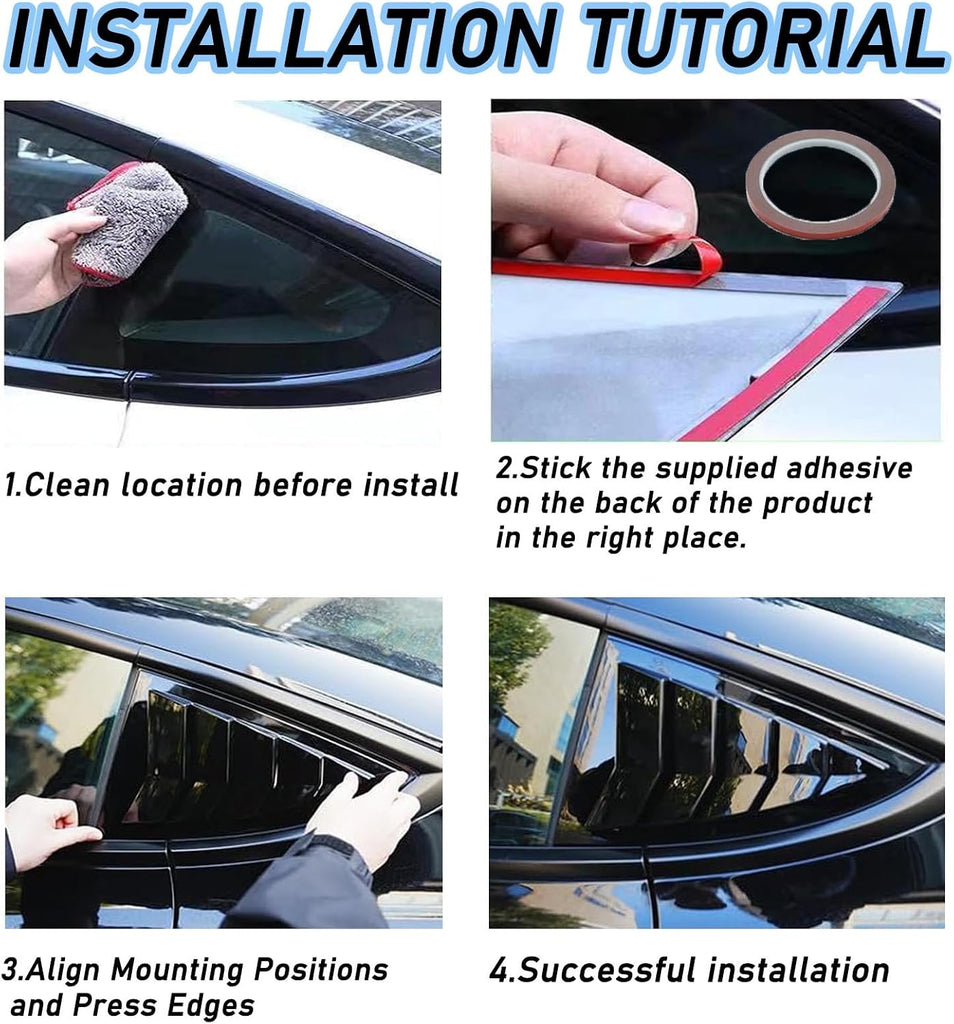 Brand New 2011-2024 Dodge Charger Exterior Side Window Vent Louver Cover Glossy Black
