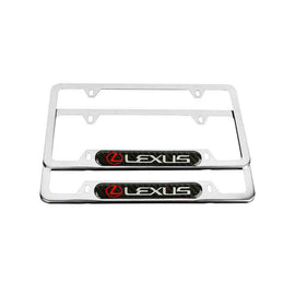 Brand New Universal 2PCS LEXUS Chrome Metal License Plate Frame